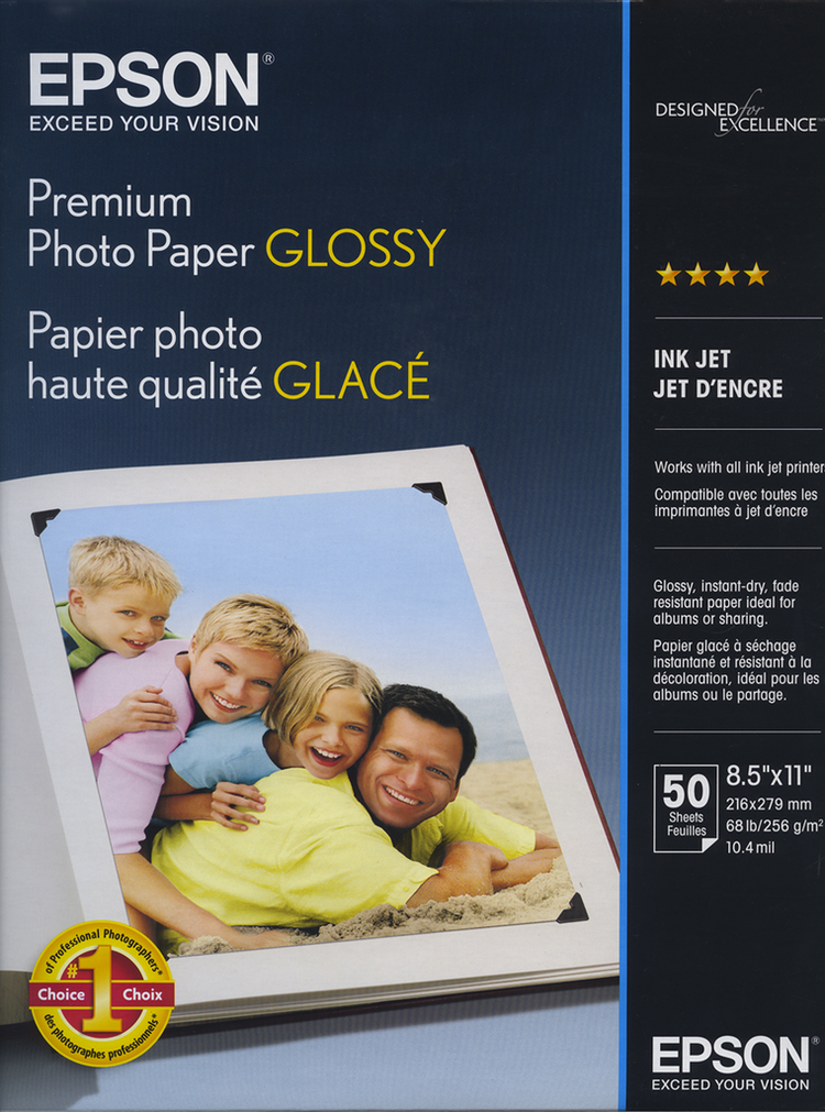 Papier Photo Haute Qualité Glacé 8.5x11po (25 Feuilles)