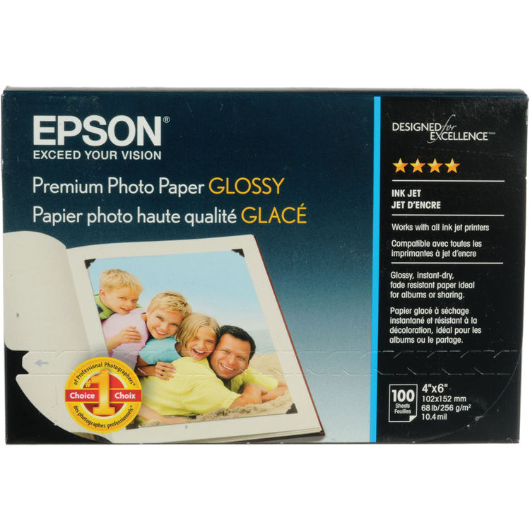 Papier Photo Haute Qualité Glacé 4x6po (100 Feuilles)