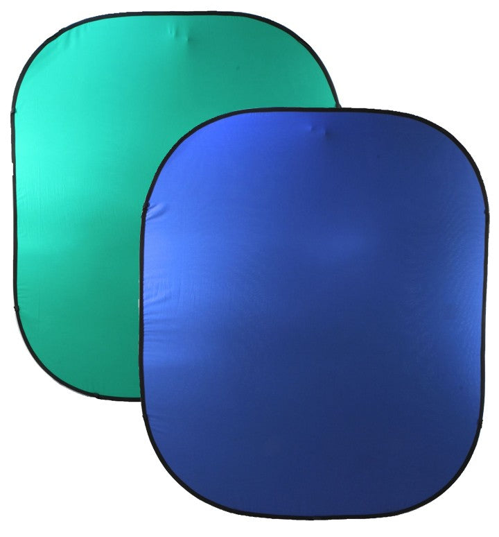 Fond de scène « pop up » double face chroma key 6 x 7pi (Vert/Bleu)
