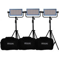 Dracast LED500 Pro Ensemble de 3 Lumières du Jour LED avec Monture V pour Pile et Trépieds (5600K)