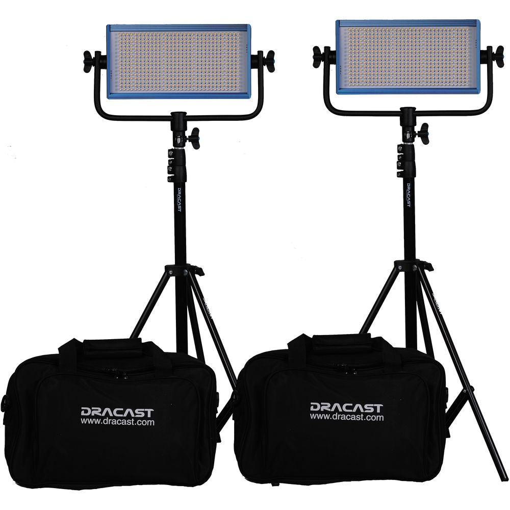 Dracast LED500 Pro Ensemble de 2 Lumières du Jour LED avec Monture V pour Pile et Trépieds (5600K)