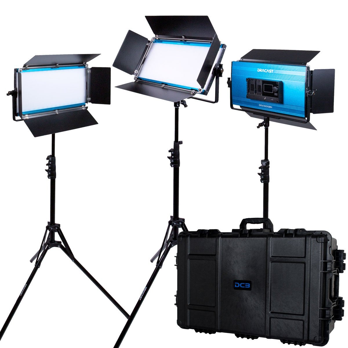 Dracast LED1000 X Series Bi-Color LED 3-Light Kit with Travel Case