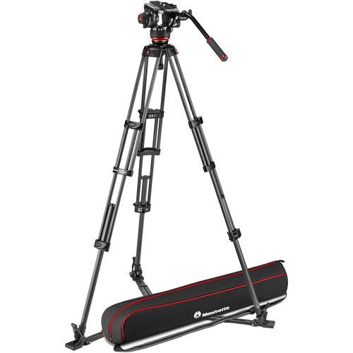 504X Fluid Video Head with Carbon Fiber Tripod, Ground Spreader