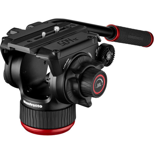 504X Fluid Video Head with Carbon Fiber Tripod, Ground Spreader