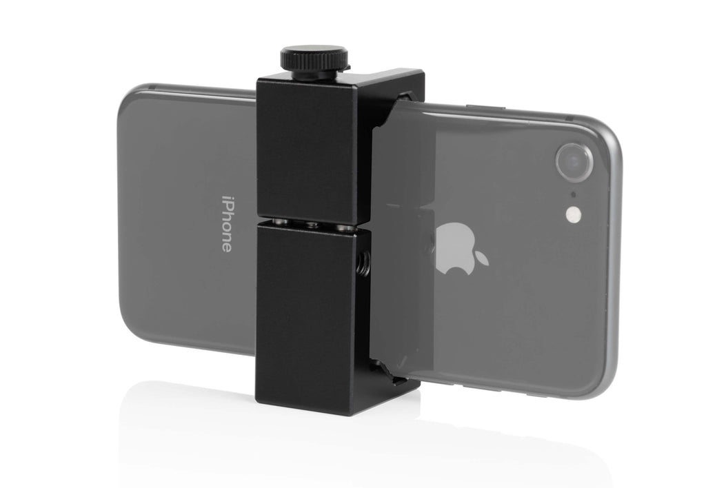 Smartphone aluminum clamp tripod mount with cold shoe