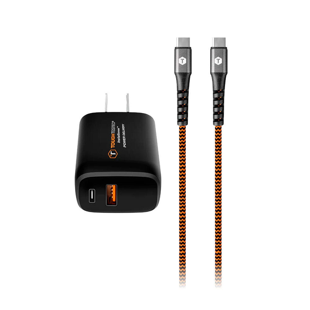 Dual USB Port 20 Watts Wall Charger with USB-C Cable