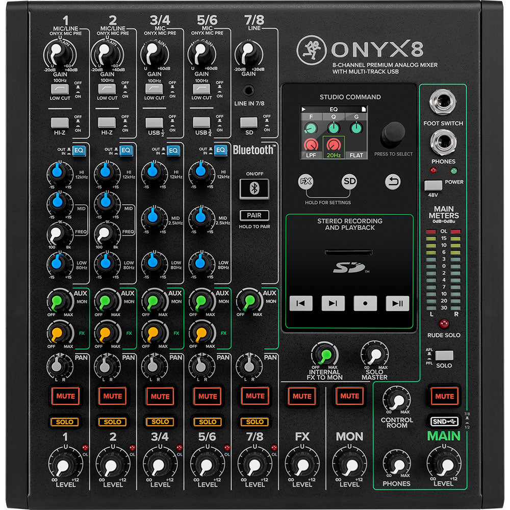 Onyx8 - 8-Channel Mixer with USB Multitrack Recording