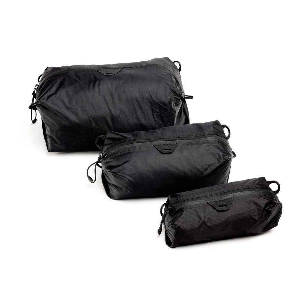 Ensemble 3 cubes de rangement ultraléger Ultralight Packing Cube (XXS/XS/Petit, Noir)