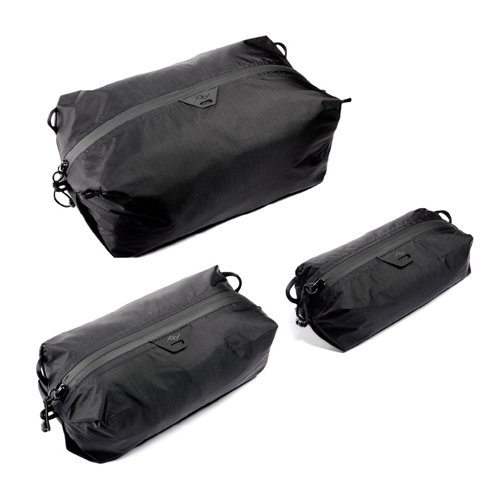 Ensemble 3 cubes de rangement ultraléger Ultralight Packing Cube (XXS/XS/Petit, Noir)