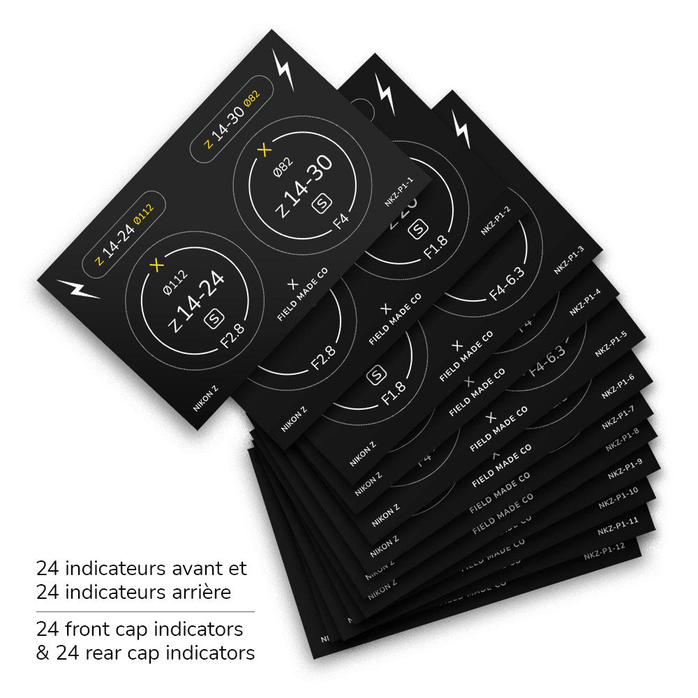 Indicateurs d'objectifs avant/arrière Nikon Z
