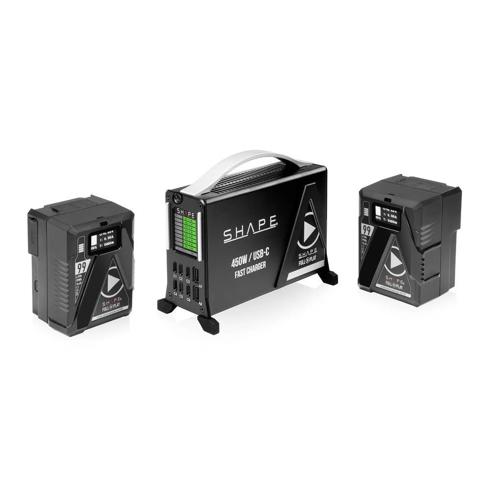 Fast Charger Kit USB-C with 2x Mini V-Mount 99Wh Batteries