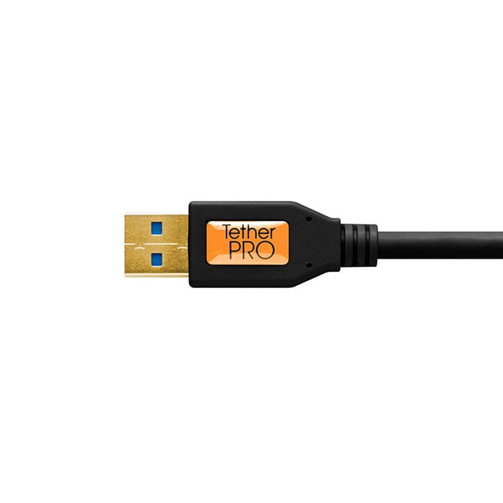 TetherPro USB 3.0 to Micro-B Right Angle 15ft Cable (Black)