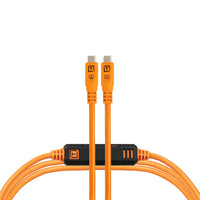 TetherPro Optima Cable 10G USB-C Straight to Straight Orange 15'