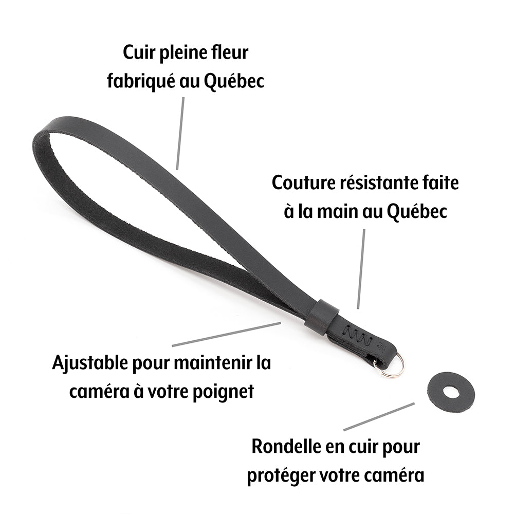 F2 Mark II Wrist Camera Strap (Black Leather)