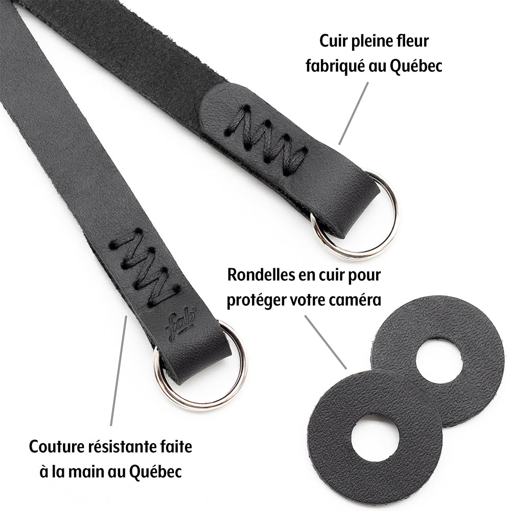 Courroie F5 de longeur 47po (M-L/Cuir Noir)