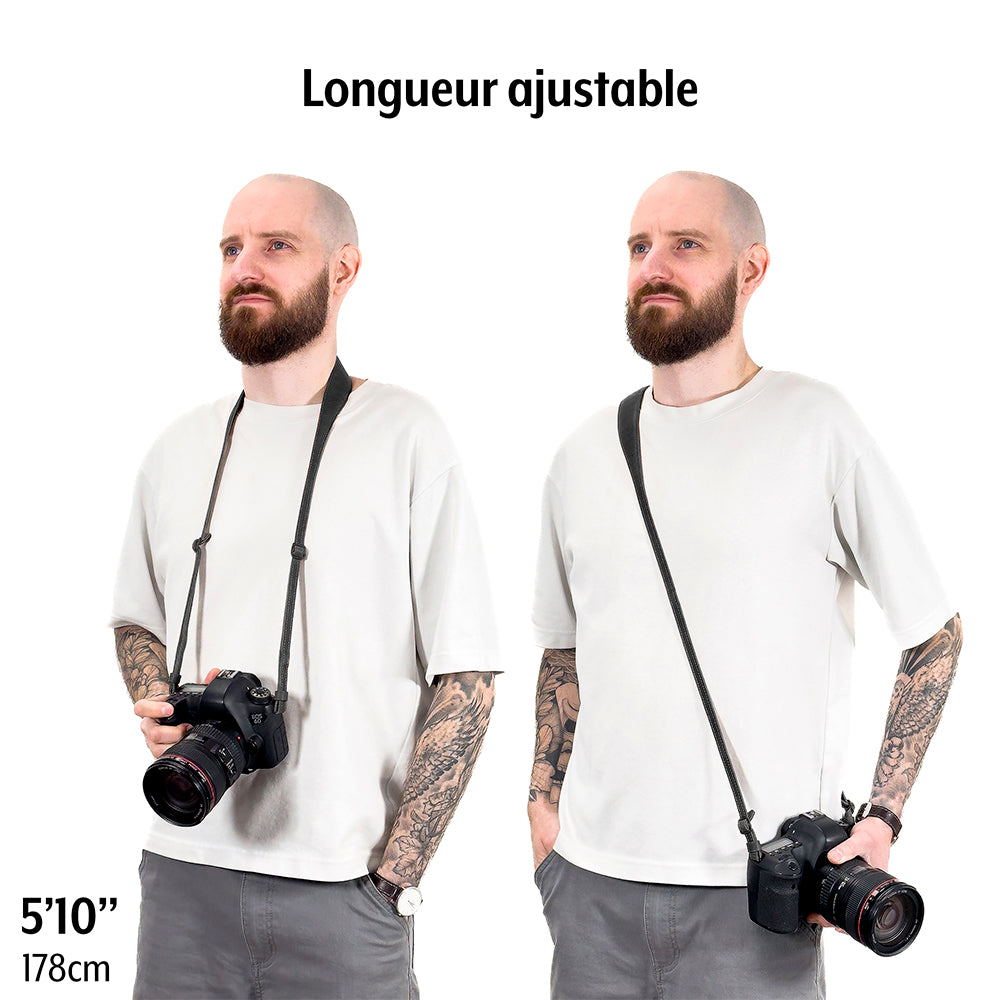 F11 Mark II Adjustable Leather Camera Strap 39'' to 55'' (Black)