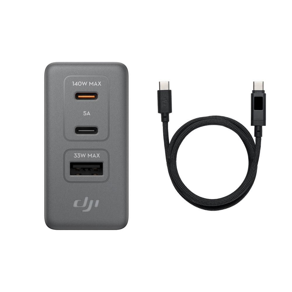 Power 140W GaN Charger with Power 7A USB-C Digital Display Cable 1m