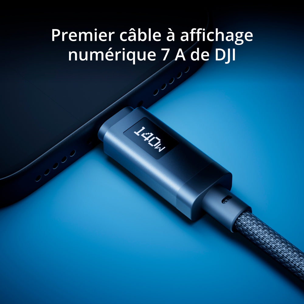 Power 140W GaN Charger with Power 7A USB-C Digital Display Cable 1m