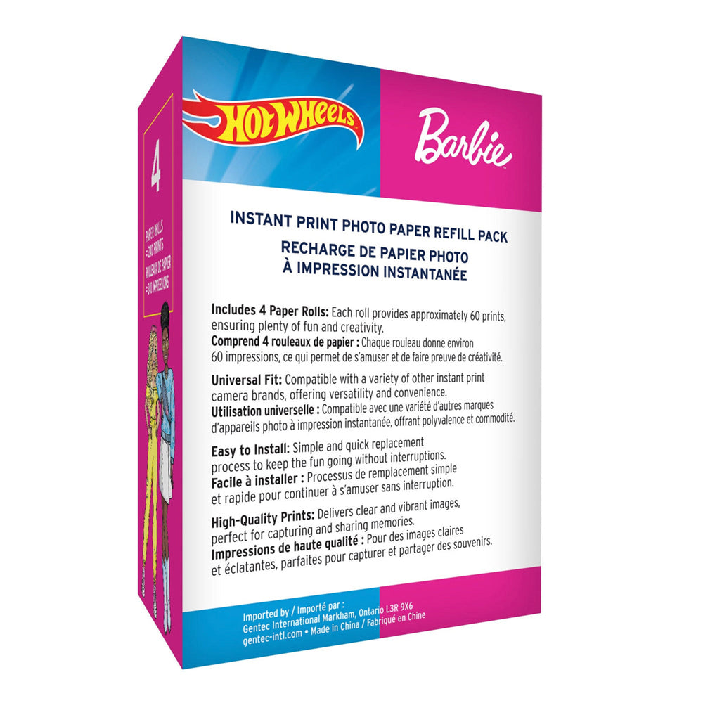 Appareil instantané pour enfant - Recharge papier Noir et Blanc pour appareil Barbie/HotWheels