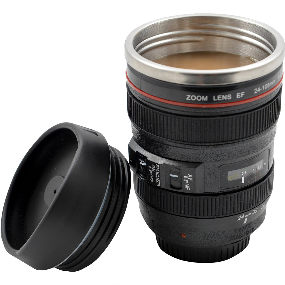 Camera Lens Mug with Stainless Steel Liner