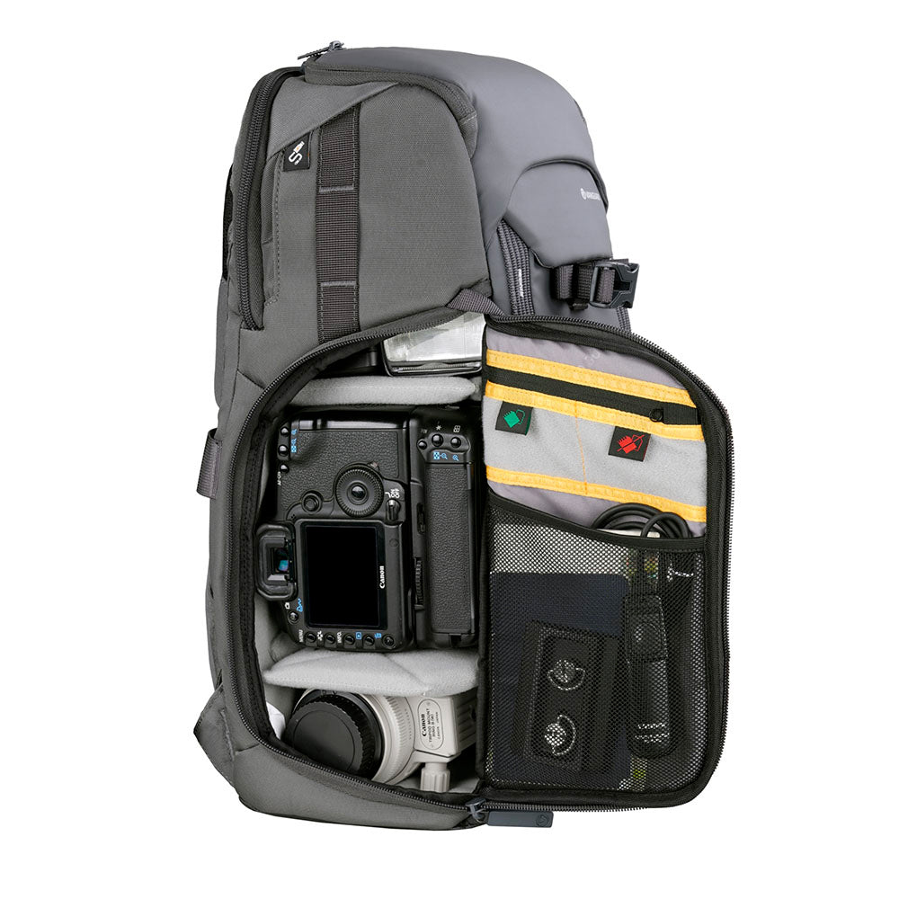 VEO ADAPTOR S46 Black Camera Backpack with USB Port – Side Access (Black)