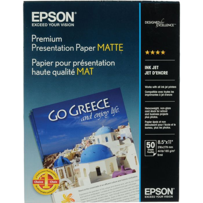 Papier Epson Mat Epais, 167g, A4 50 feuilles