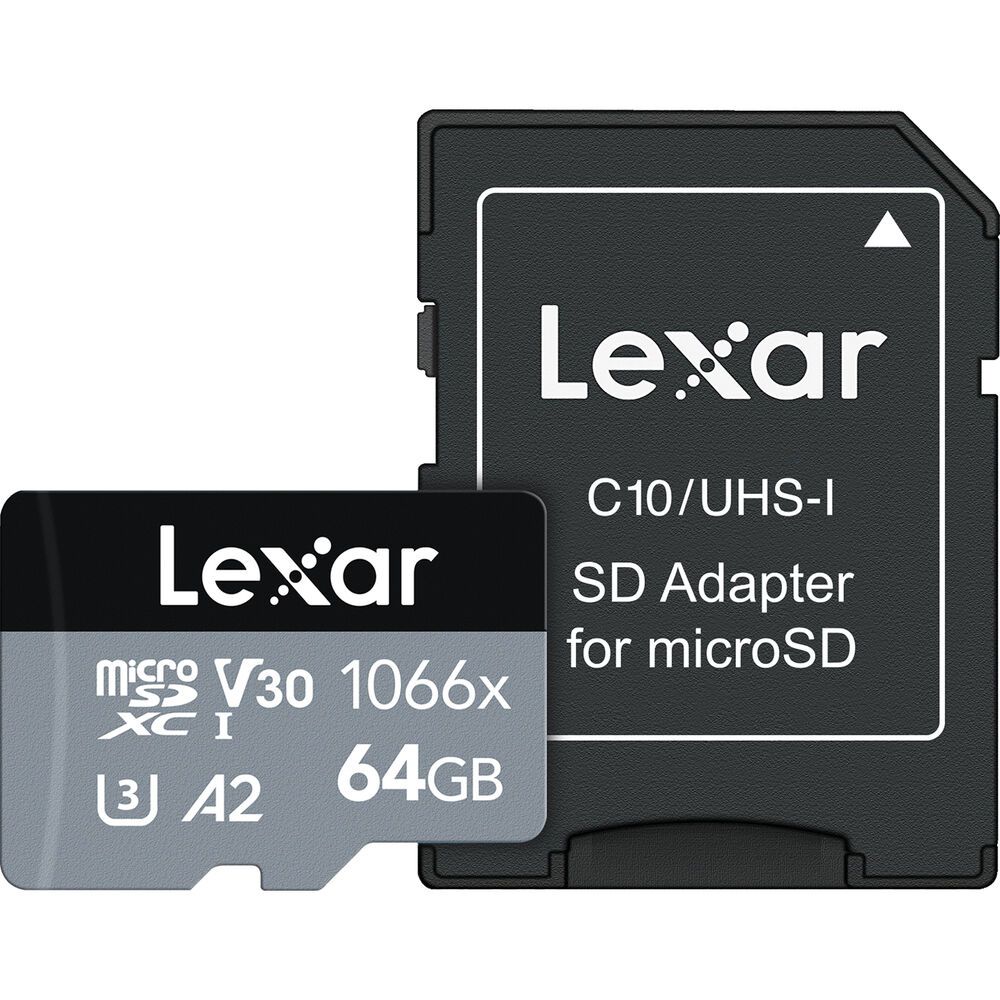 LEXAR 64GB PROFESSIONAL 1066X V30 MICROSDXC UHS-I | Gosselin Photo