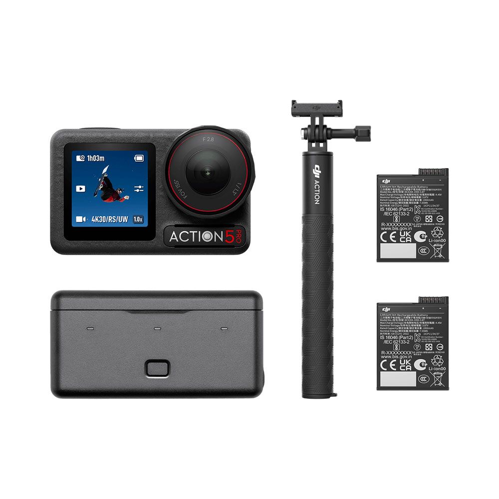 DJI Osmo Action 5 Pro + ミニエクステンションロッド Original Osmo Action 5 Pro Mini Extension Rod, Portable Selfie