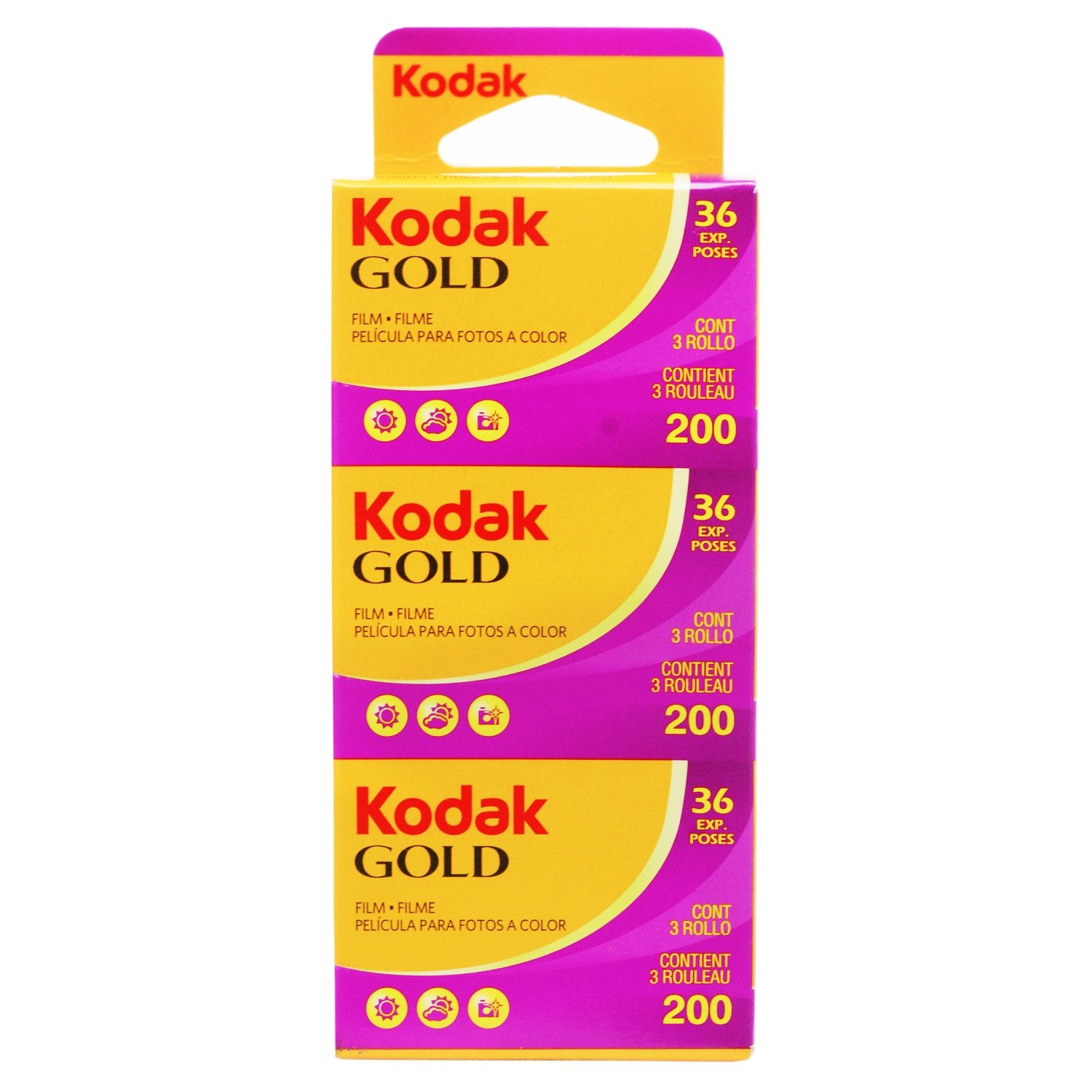 Film couleur Kodak Gold 200 (35 mm, 24 poses) paquet de 3 – Sténopé Lab